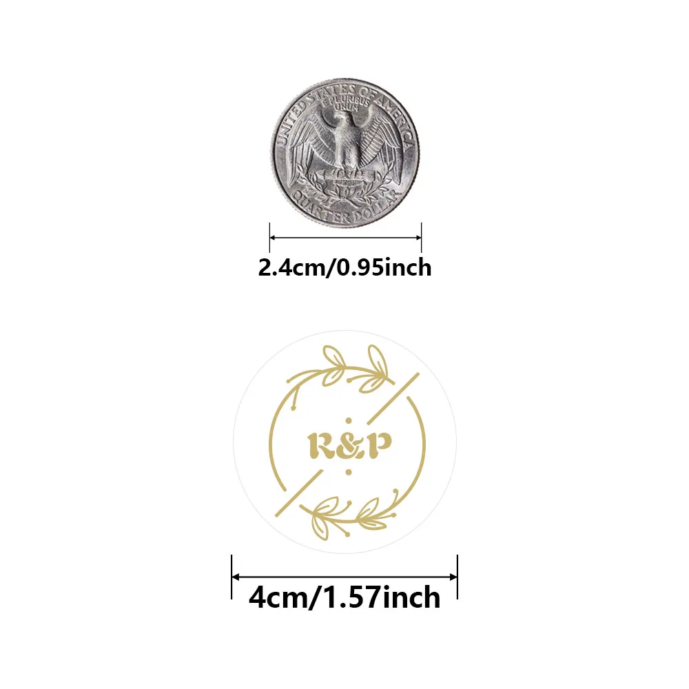 48/60/120/180/240pcs Custom Name Broken wreath Golden Vinyl Transfer Paper Custom Labels Customized Tag For Baptism Preference view 3