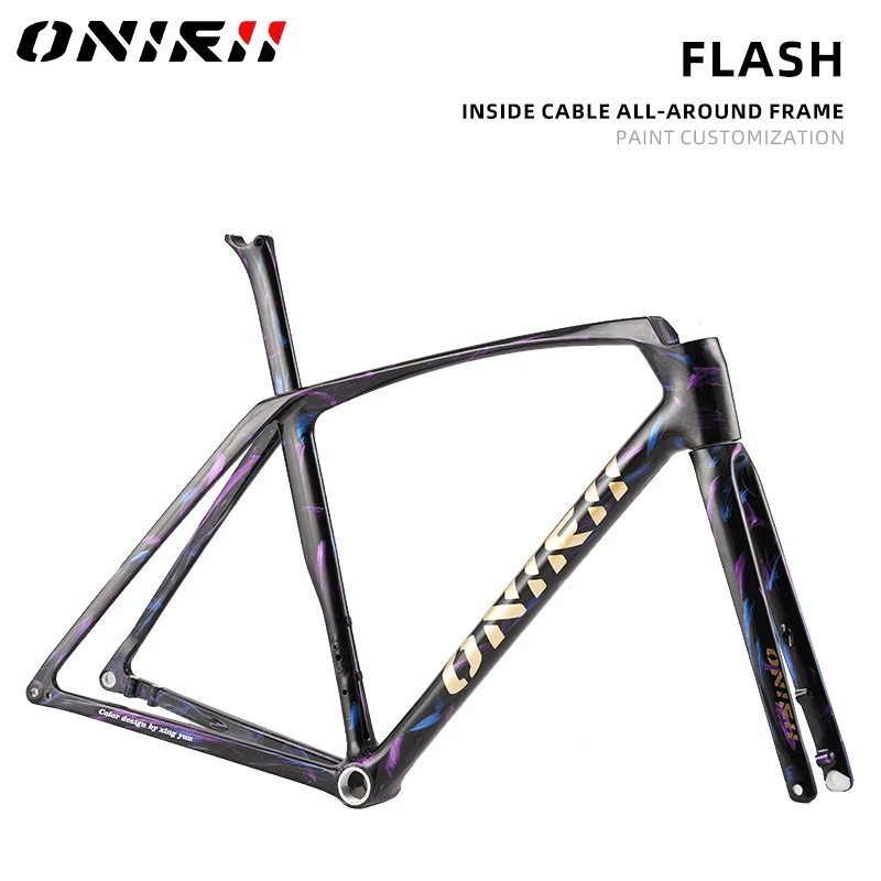 ONIRII FLASH Carbon All-around Road Frame Internal Cable with Integrated Handlebar Fork, Headset, Seat Post for Road Bicycle NEW