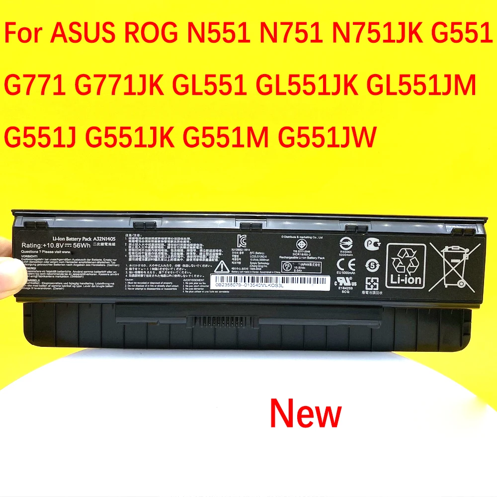 

New A32N1405 Laptop Battery For Asus G551 G551J G551JK G551JM G771 G771J G771JK N551J N551JW G58JM N551 N551Z N551ZU