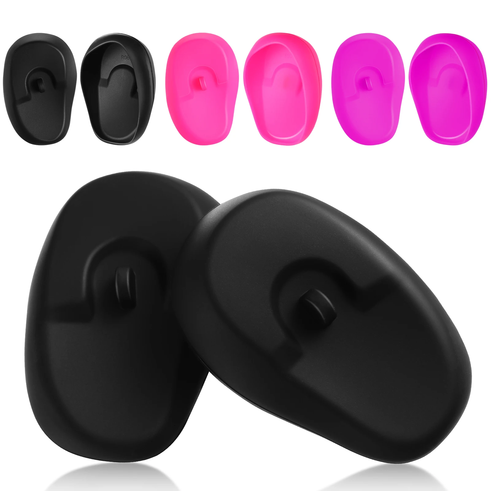 

3Pairs Hairdye Ear Covers Silicone Professional Ear Protectors Easy to Wear Hairdressing Salon Supplies Silicone Earmuff,