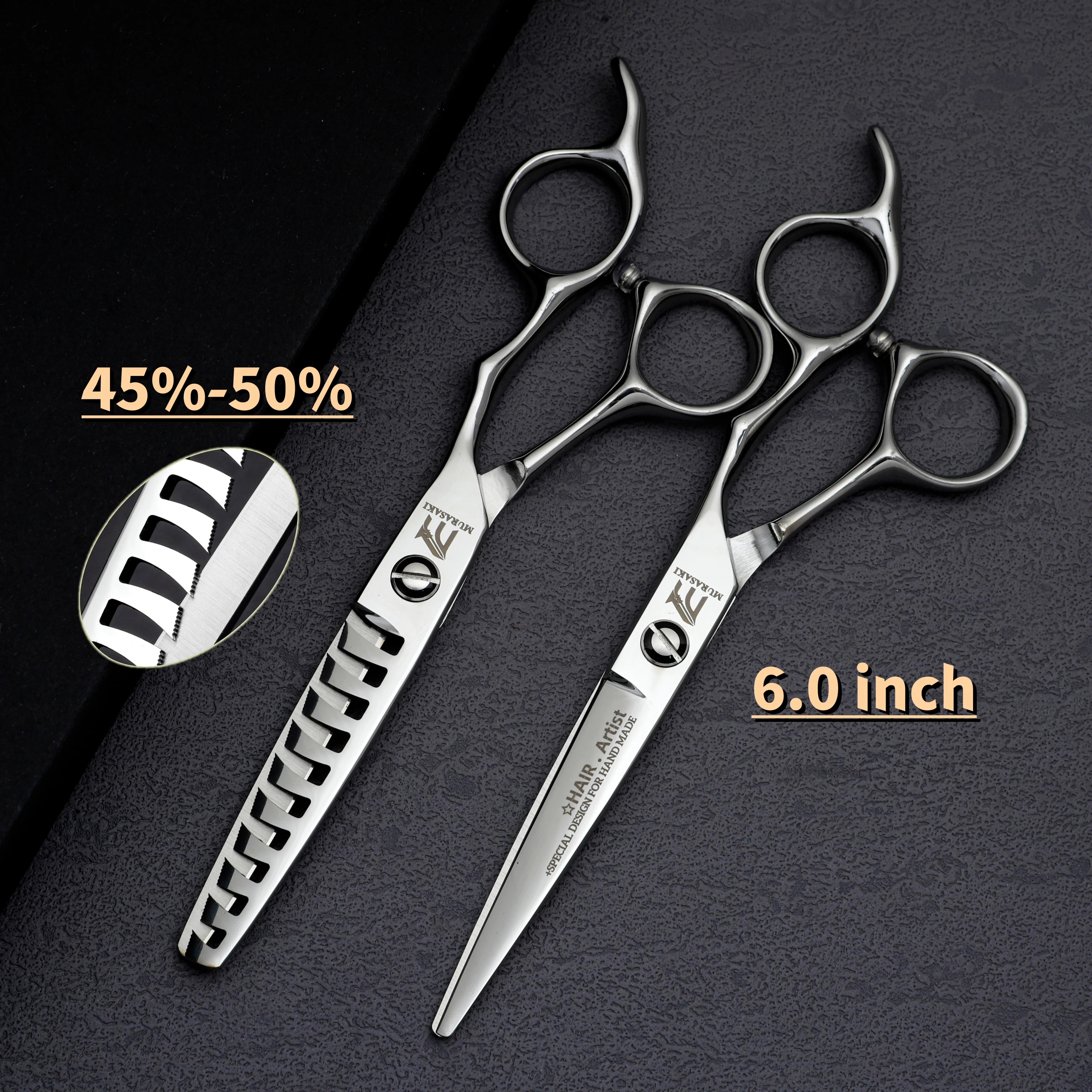 MURASAKI Professionelle Friseurschere, Friseurschere aus 440C-Stahl, 6-Zoll-Haarschneidewerkzeuge, hochwertiges Friseurzubehör – Detail 17