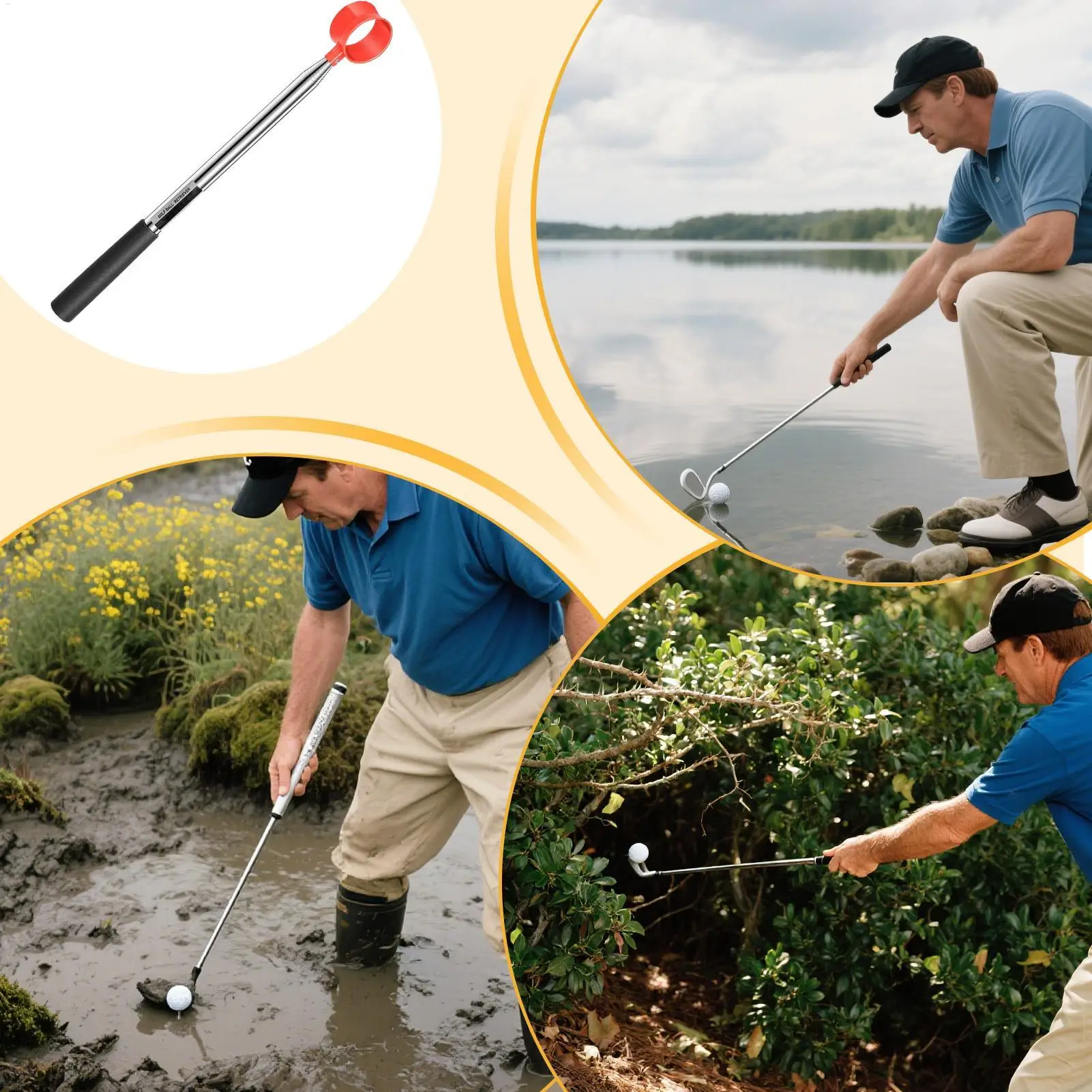 كرة جولف المسترد كرة تلسكوبية المنتزع 9Ft/12Ft أداة تلسكوبية منتقي الجولف اكسسوارات للشجيرات المائية الرجال النساء #4