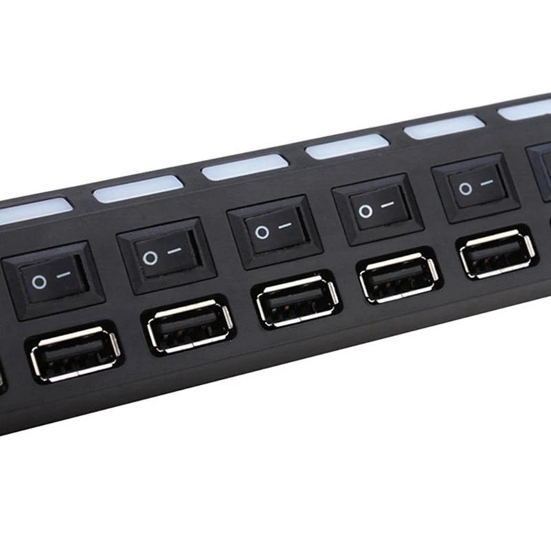 T82C Hot Sale-2X USB4 Port 2 Splitter With Switch HUB 4-Hole Independent Switch HUB USB2.0 Hub Multifunction