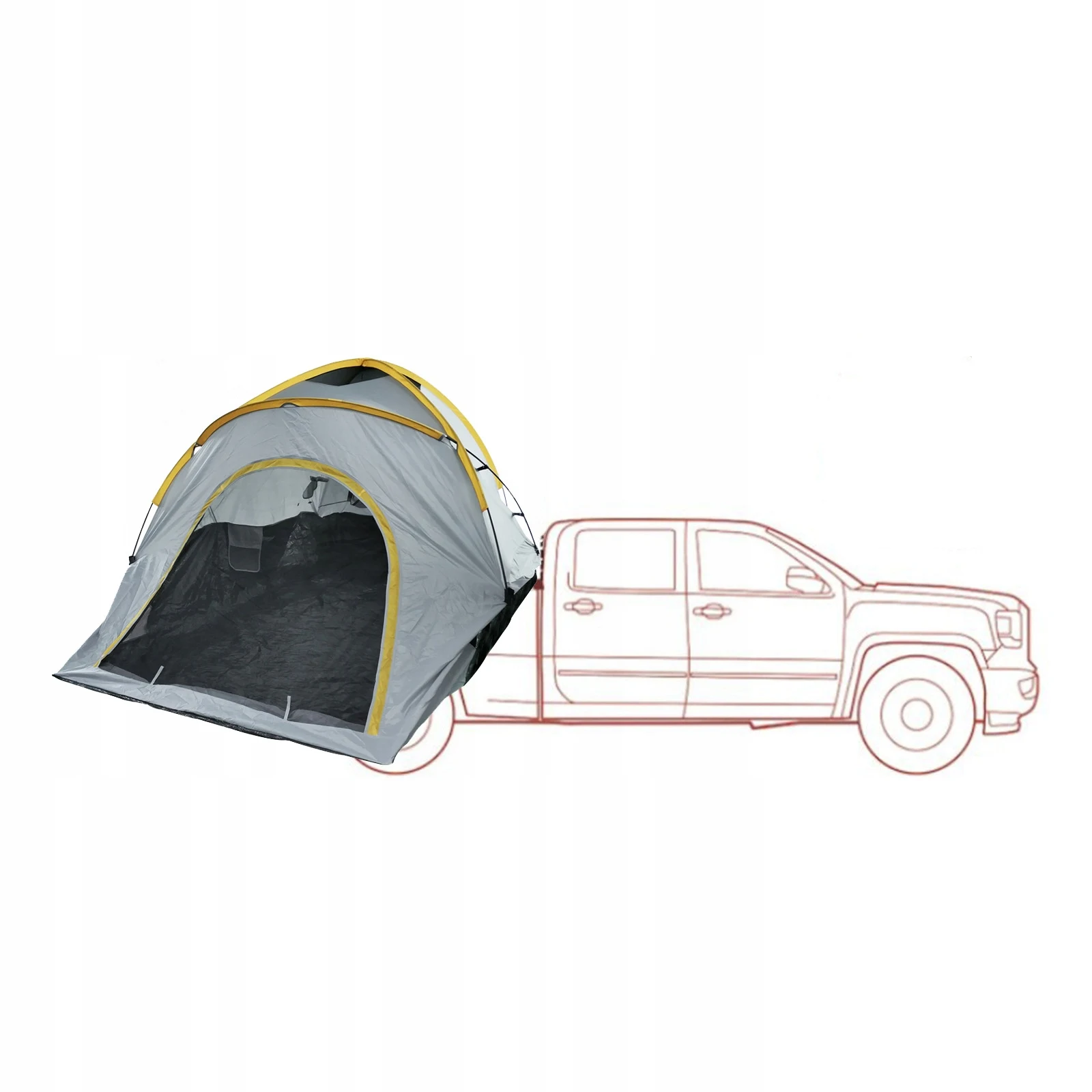 Truck Bed Tent with Rain Layer and Carry Bag, Waterproof Sunproof for Camping, Accommodate, Traveling Outdoor Activities 200cm