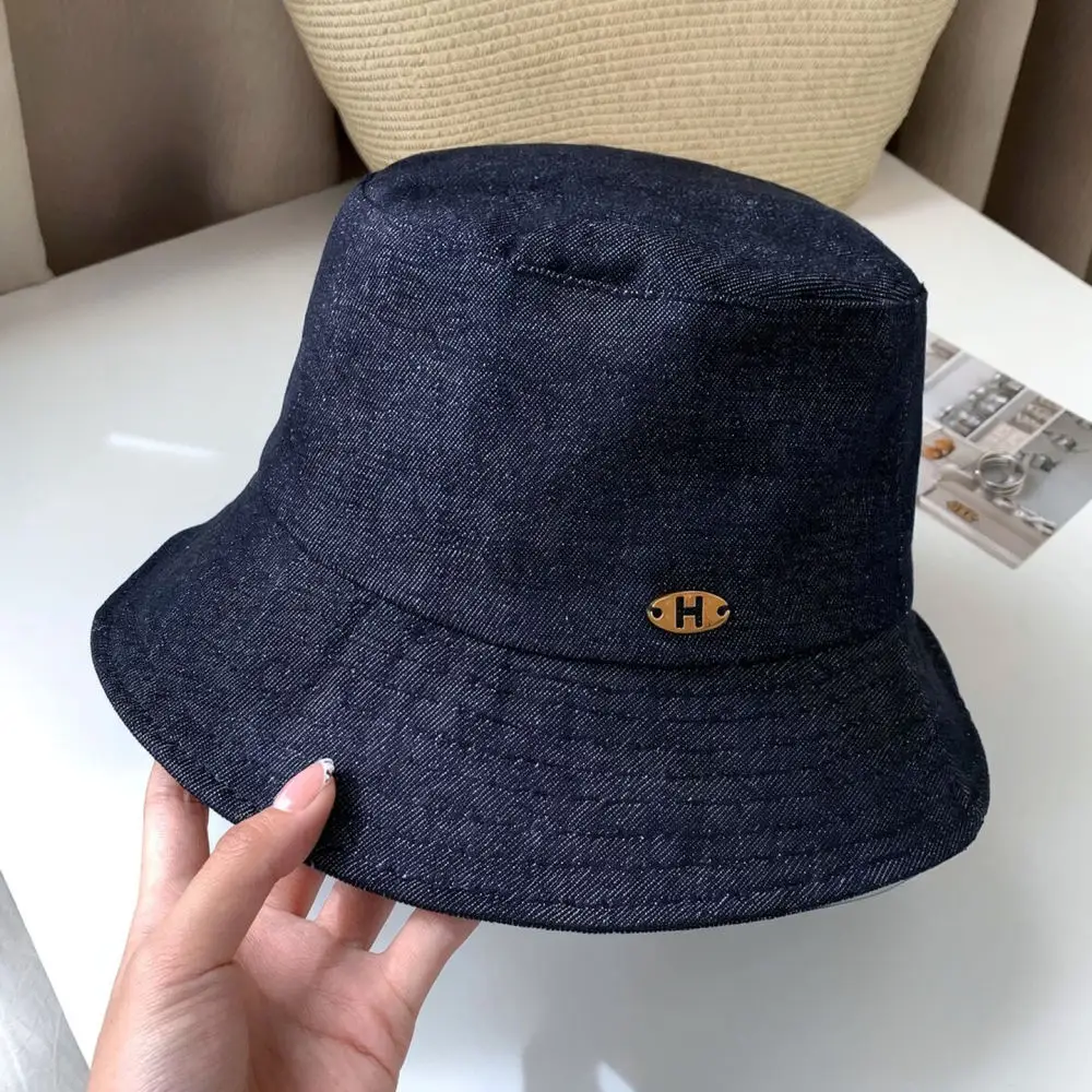 Casual Denim Bucket Hat Women Retro Style Spring Sun Hat Adjustable Breathable Basin Cap Foldable Travel Accessory