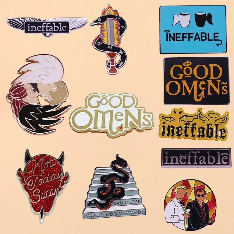 Good Omens Logo Enamel Pins ineffable Lapel Pins for Backpacks Cool Fashion Badges Accessories for Jewelry Jewelry Brooches