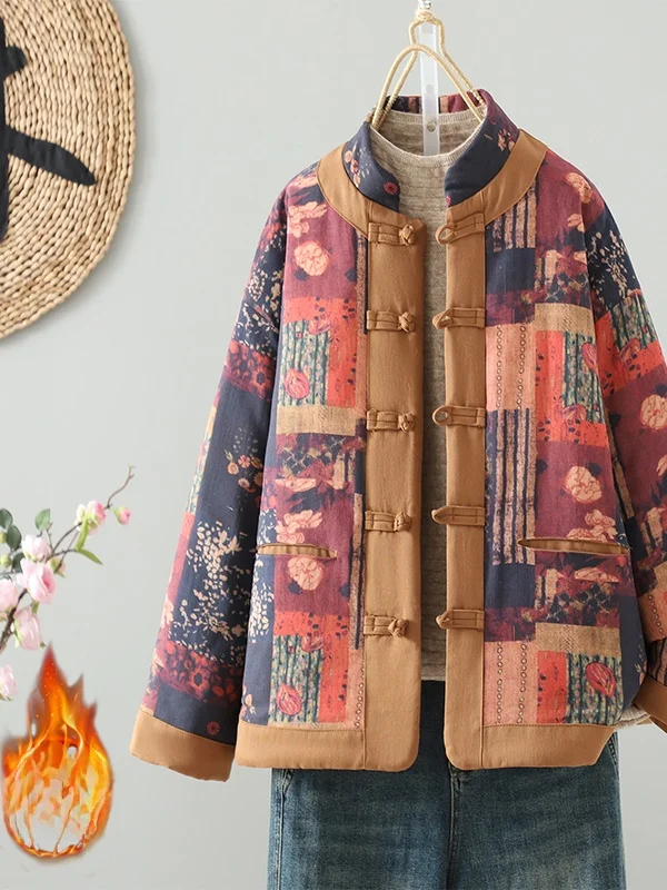 

Winter Thiened Cotton Jaet Faionable Slimming Meat Concealing Casual Loose Cotton Coat Outerwear Ele Ethnic Sle