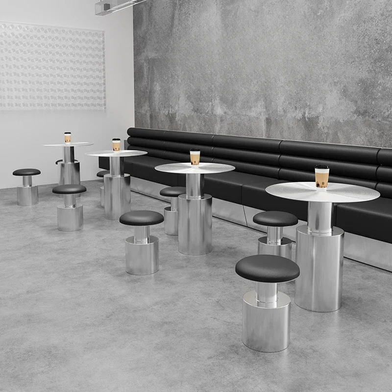 Creative industrial style ins stool, coffee shop table and chair booth, leisure area low stool coffee table combination