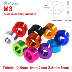 10pcs M3*6*0.5/1/1.5/2/2.5/3 Colourful Aluminum washer Bushing gasket Spacer sleeve Non-thread standoffs For RC Model Parts