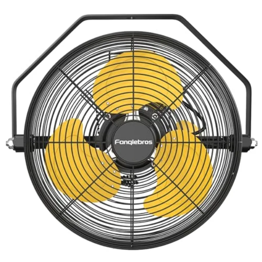 

High Velocity Wall Mount Fan, 500 CFM dustrial Metal Air Circulator, 3-Speed Commercial Wall Fan with 0° Tilt, Pull Cha, for Ga