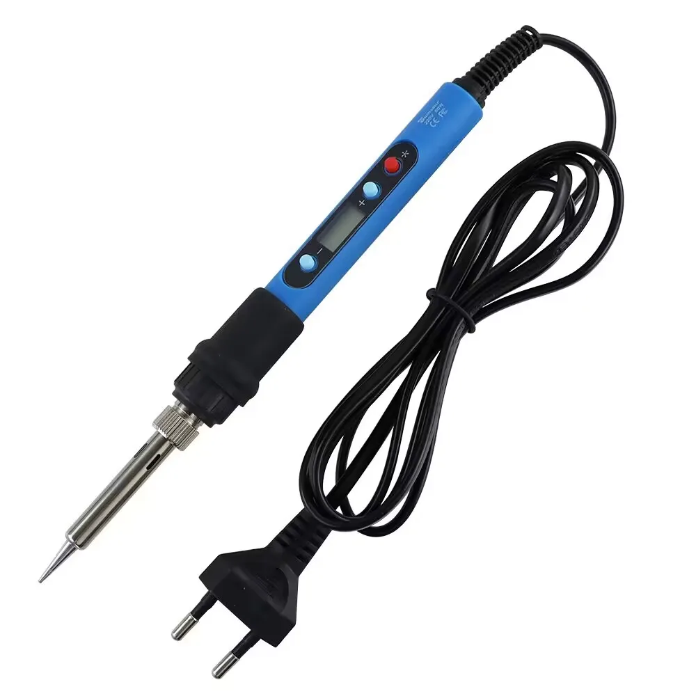 Blue 80W Electric Soldering Iron Digital Display With Switch 110V 220V Adjustable Temperature Solder Welding Desoldering Tools