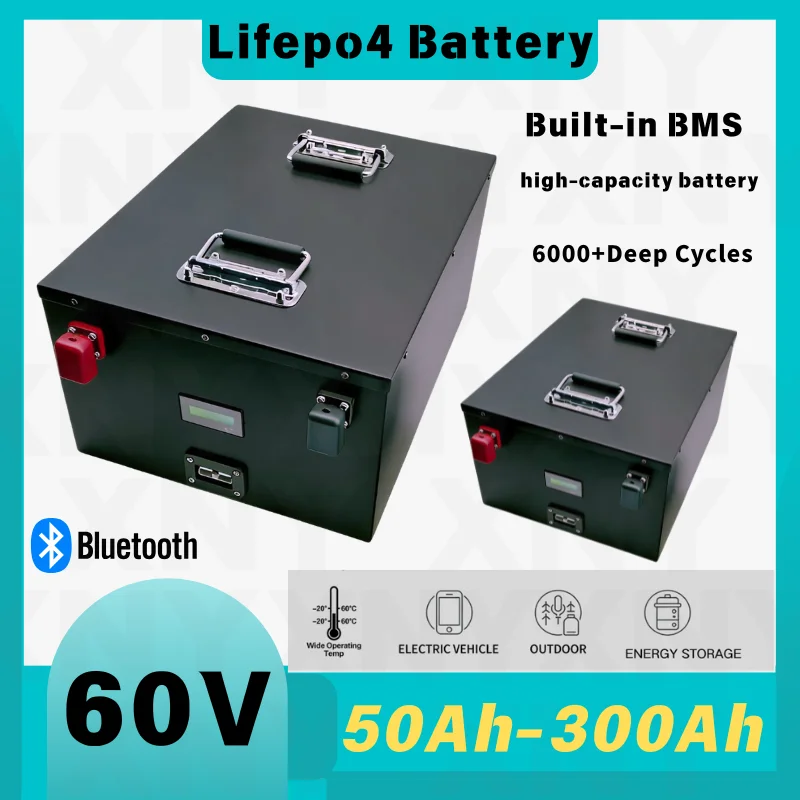 

Аккумулятор LiFePO4 20S 60V для гольф-каров и электромобилей 3кВт 6кВт 10кВт 12кВт - 50Ач 70Ач 90Ач 100Ач 150Ач 180Ач 200Ач 300Ач, литиевая батарея (опция)