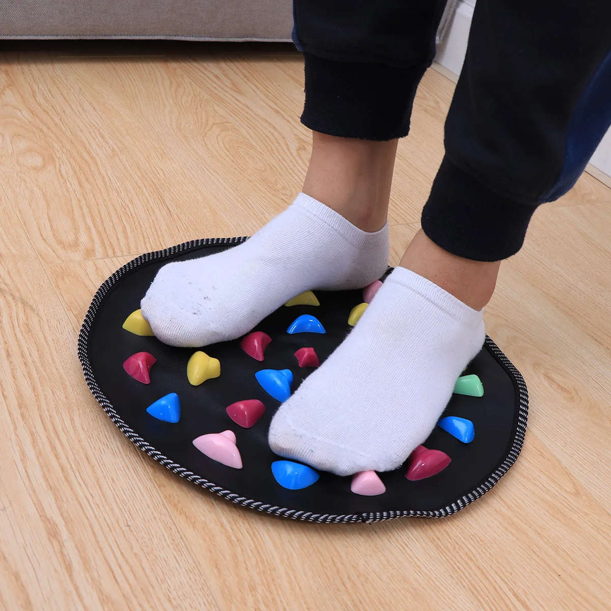 Tapis de Massage des pieds en pierre, rond, soulagement de la douleur, tapis de marche d'acupression, outil de réflexologie pour usage domestique et extérieur