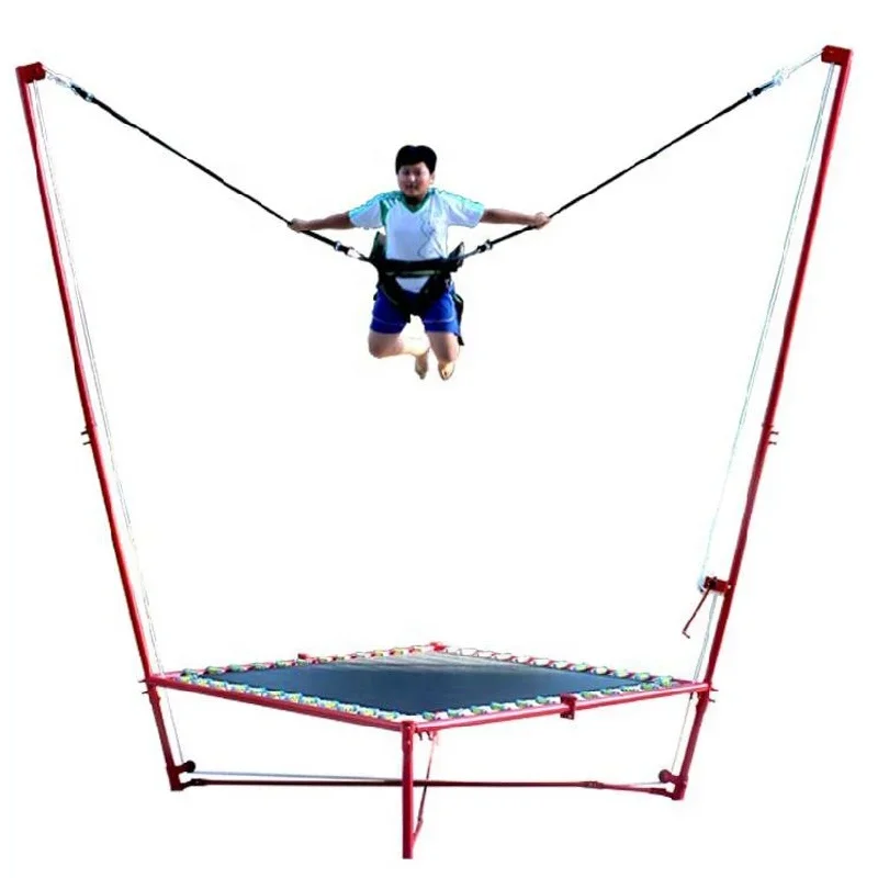 2026 2024 Hot Selling Outdoor Playground Fun Steel Frame Bungee Jumping Children With Spring Bounce Play Equipment Trampoline