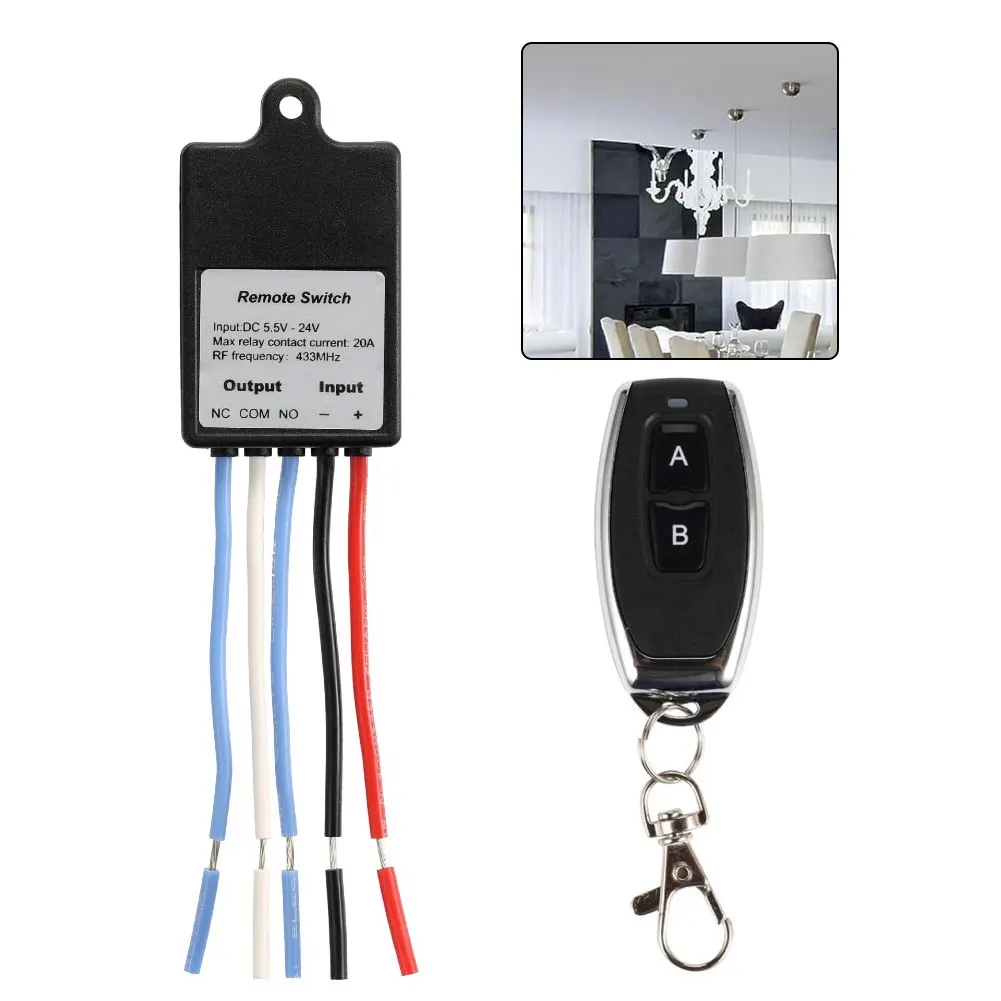 Wireless Remote Control Switch Relay DC 5V-60V Dry Contact Relay For Lights Transmitter Remote Control Dry Contact Relay