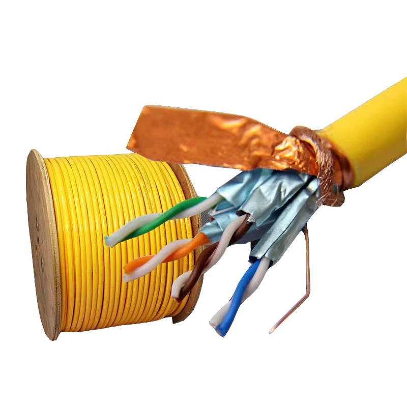 Cat6a/Cat7 SFTP 4คู่8 Core สายเคเบิลเครือข่าย305M ในร่มสาย LAN CAT 6