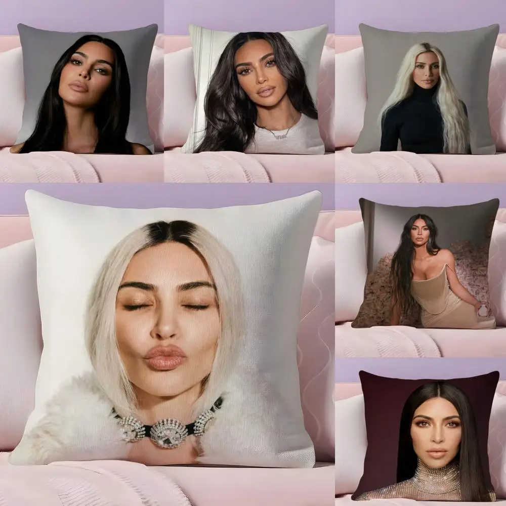 

K-Kim K-KardashianS Чехол для подушки из плюшевой ткани, мягкий двусторонний диван с принтом, теплая зимняя домашняя подарочная наволочка