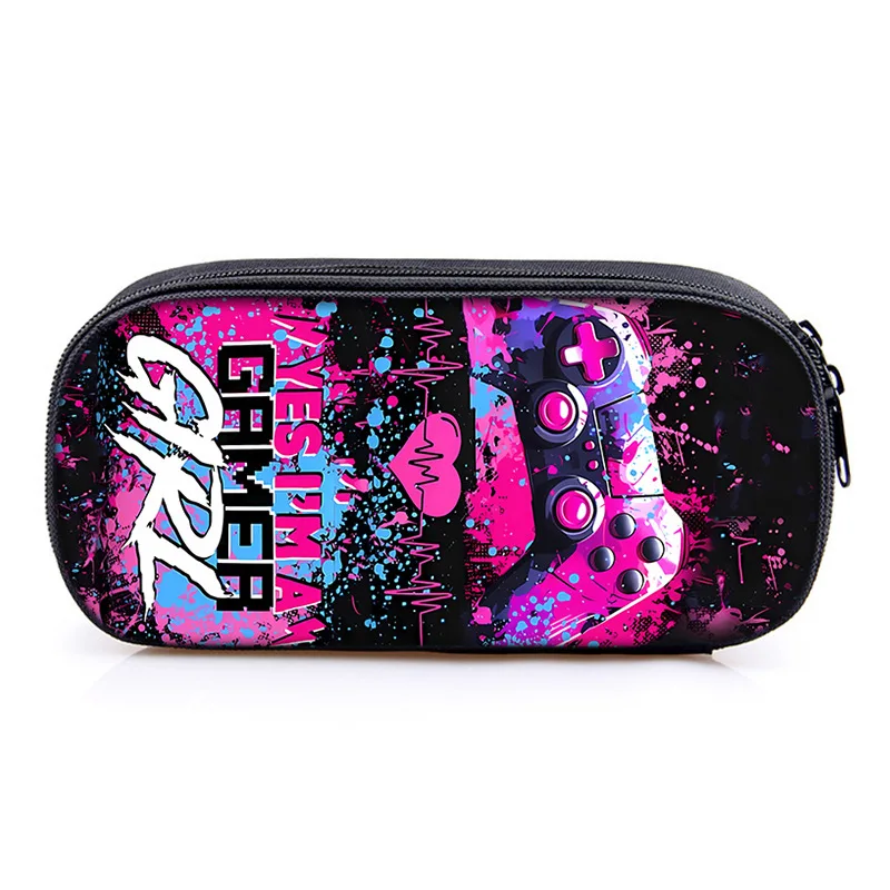 Game console Games, primary and secondary school students DIY printed pen box, compartment pen bag pen box, stationery box