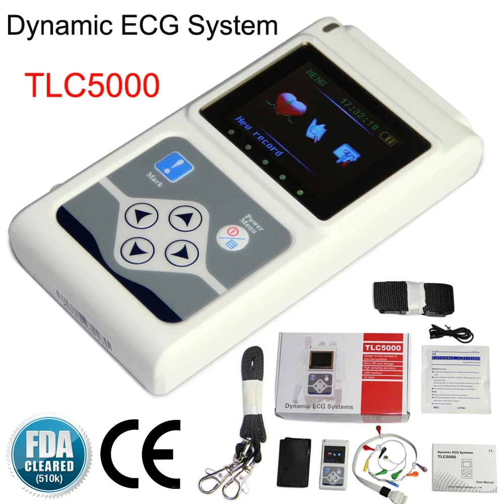 

CONTEC TLC5000 24 Hours ECG Holter Dynamic Machine 12 Leads Electrocardiograph Recorder Analyzer System Portable ECG Monitor