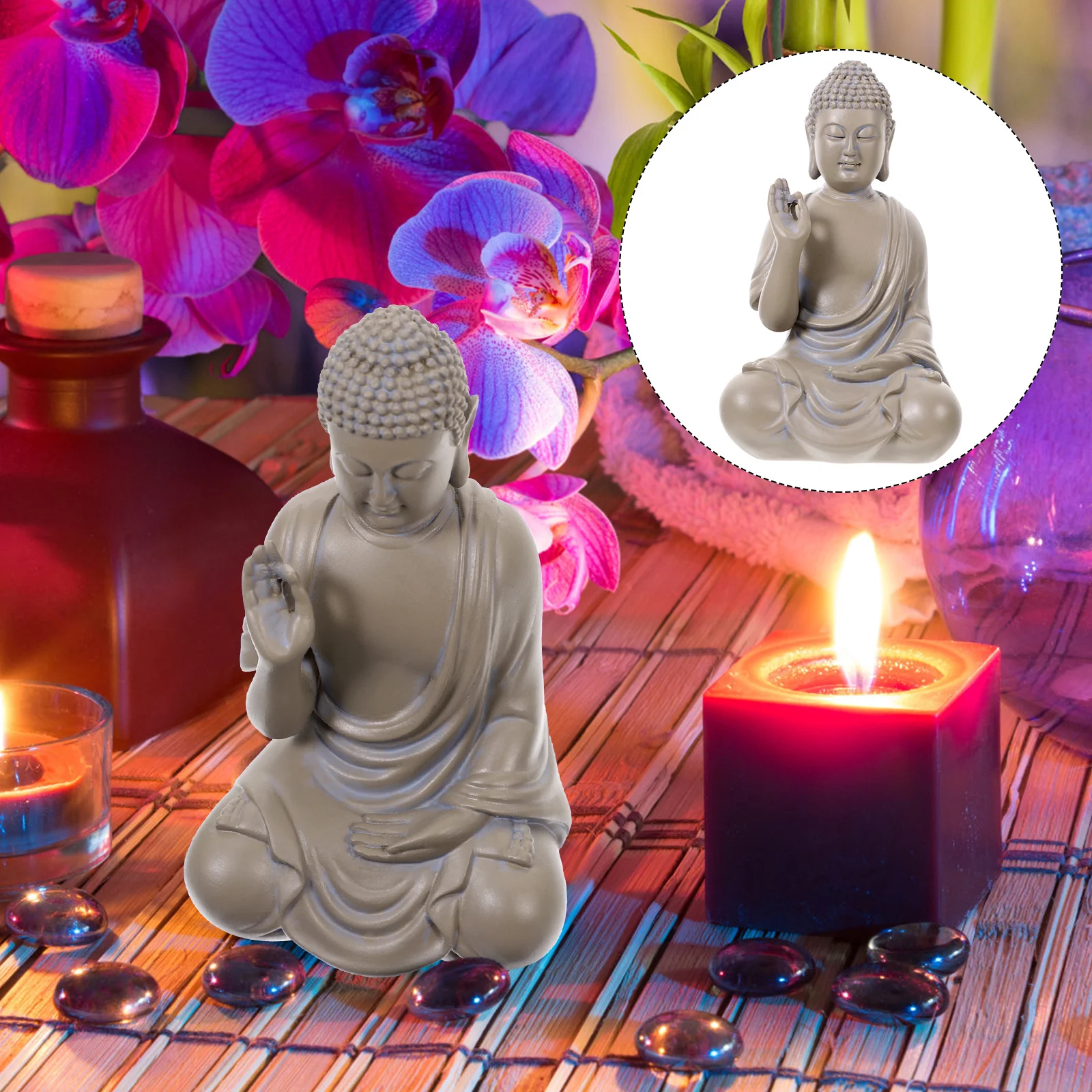 

Sitting Buddha Statue Adornment Creative Resin Aquarium Decoration Zen Style Fish Tank Resin Buddha Sculpture Home Decor