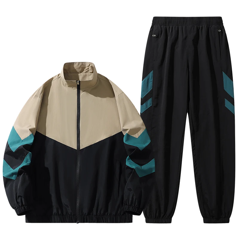 Men's Tracksuit Spring/autumn Man Two-piece Set Stand Collar Jacket For Men And Women Casual Straight-Leg Pants Blazer Suit 4XL