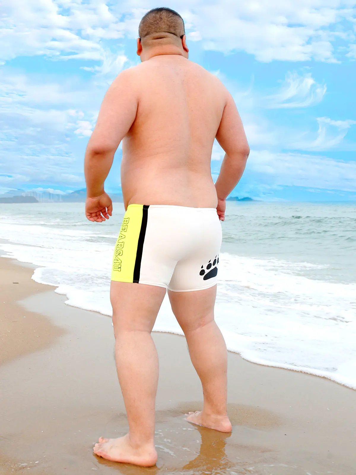 Bear Paw Claw Men Plus Size Swimwear Swimsuit Male Swimming Pool Shorts Bathing Suit BEARS4U Elastic Waists Trunks Beach Boxers