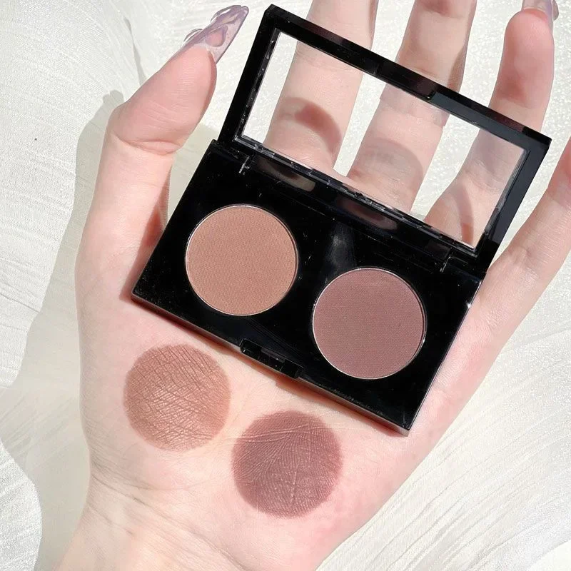 Double Color Matte Eye Shadow Palette Eyeshadow Make Up Waterproof Bicolor Shimmer Cosmetics Beauty Makeup Accessories Grey Pink