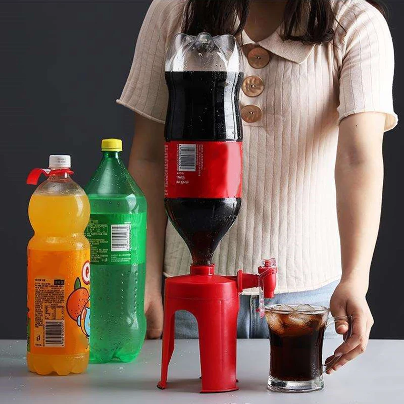 Drinking Soda Drink Red Water Dispenser Bottle  Upside Down Drinking Water Dispenser for Soda  Drinks