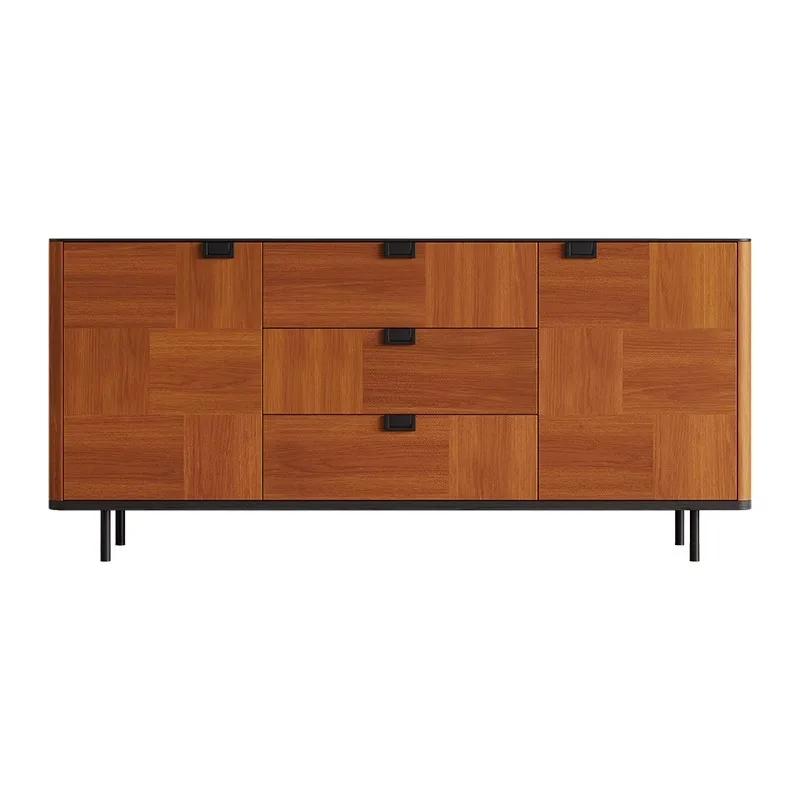 LH solid wood dining side cabinet retro living room integrated storage cabinet decoration against the wall