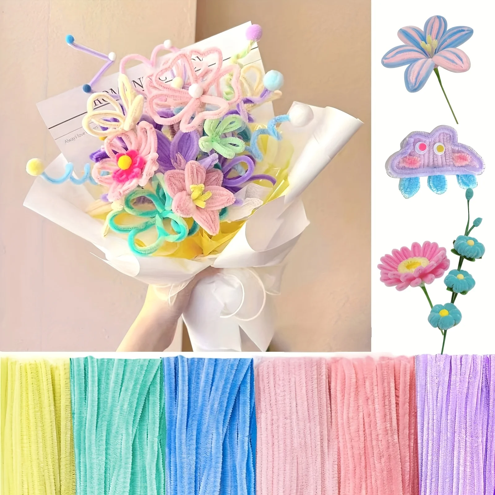 600 Chenille Stems in 6 Colors - 30Cm (12 Inches) Premium Pipe Cleaners for Limitless Projects | Durable And Flexible Stems