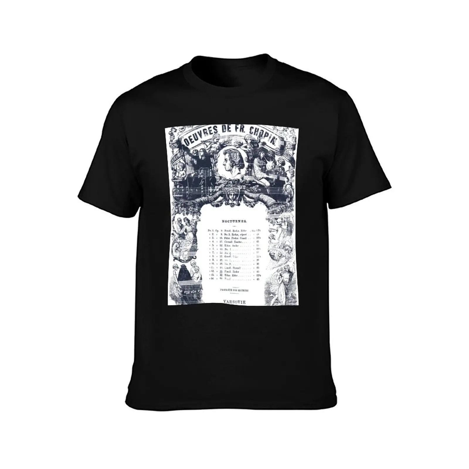 Frederick Chopin Nocturne art T-Shirt Casual Work Wear T-Shirt