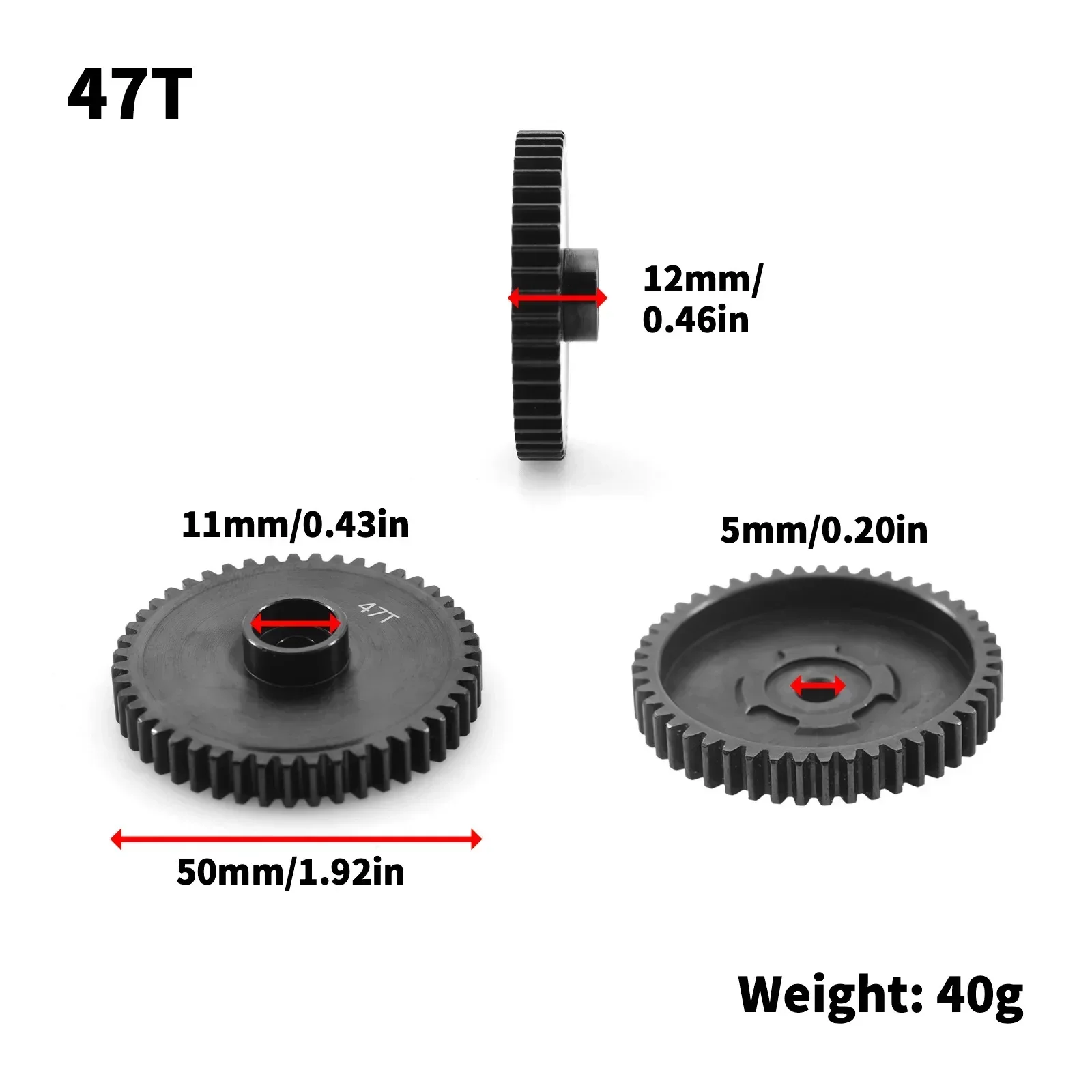 PigRC KKRC stal hartowana Metal M1.0 47T przekładnia zębata przekładnia główna 76937 76939 77127 dla HPI Savage X 4.6 XL 5.9 1/8 RC ulepszenie