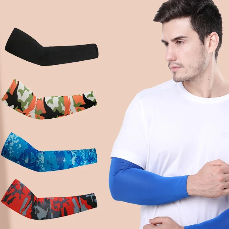 2Pcs Unisex Cooling Arm Sleeves Cover Women Men Sports Running UV Sun Protection Outdoor Fishing Cycling Sleeves for Hide Tattoo