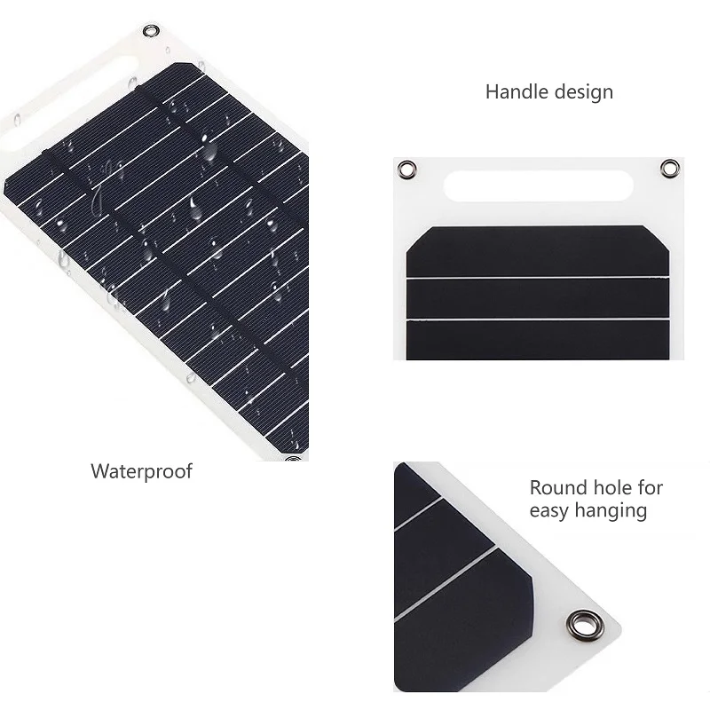 Solarpanel 10 W-5 V, leichtes, tragbares Mini-USB-Solarladegerät für Telefone, Powerbanks, Outdoor, Camping, Wandern, Rucksackreisen