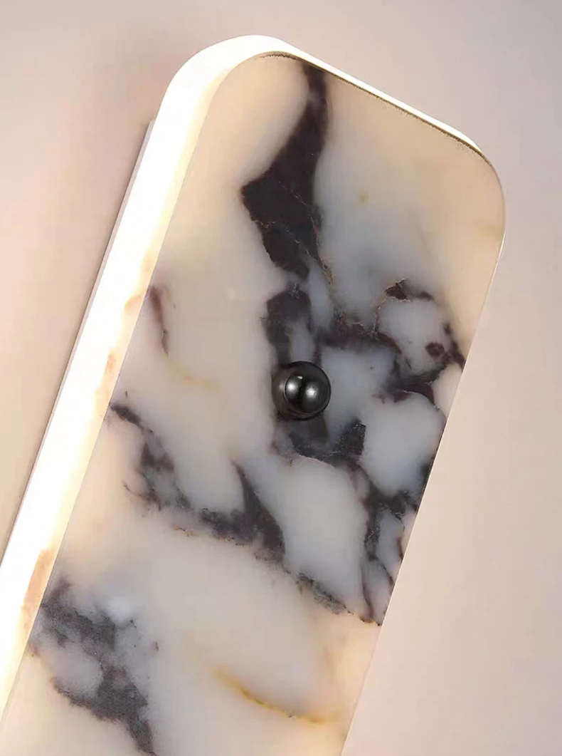 Rectangular Natural Marble LED Wall Light Home Atmosphere