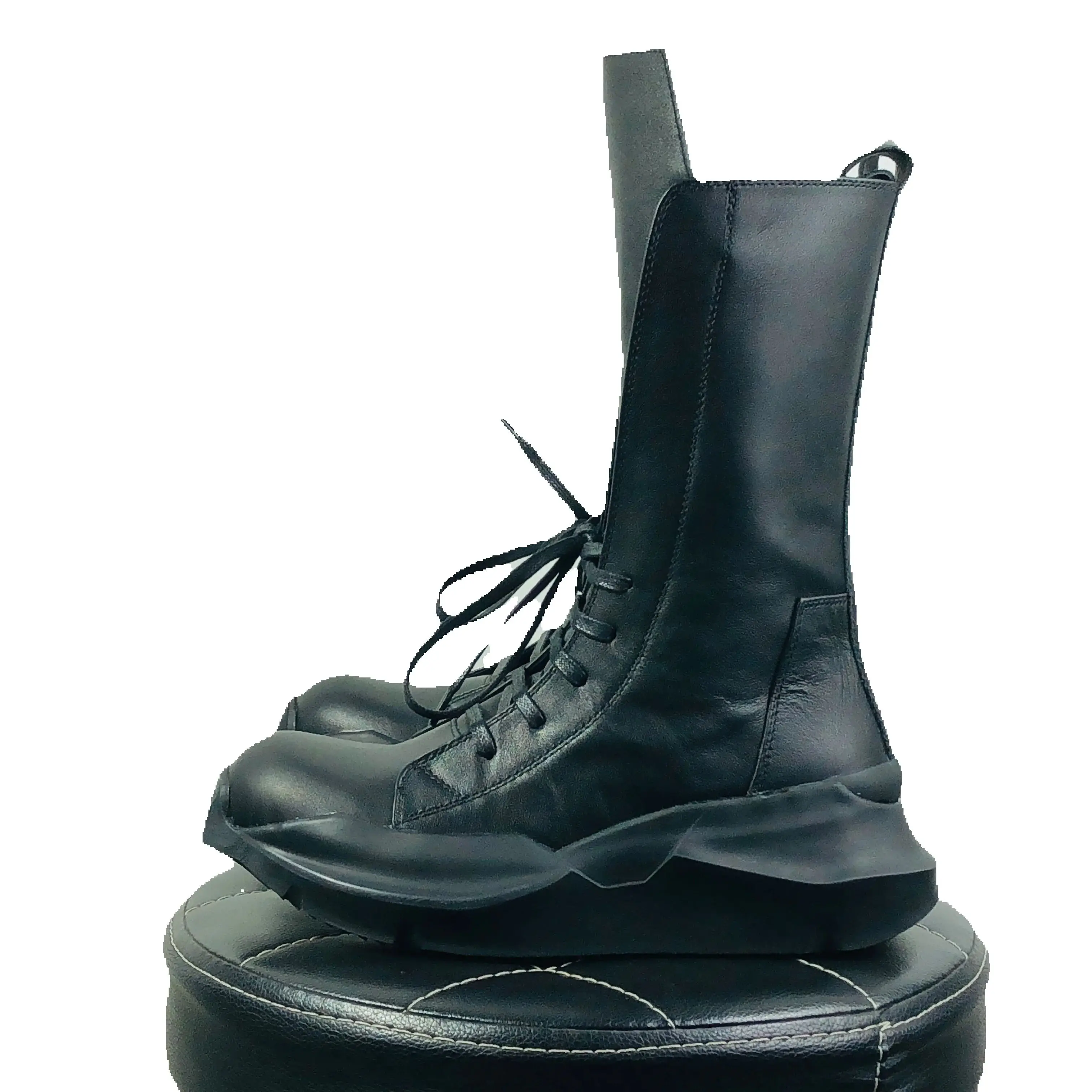 

Men Platform Boots High Top Casual Genuine Leather Luxury Trainers Lace Up Sneakers Zip High Street Designer Autumn Shoe