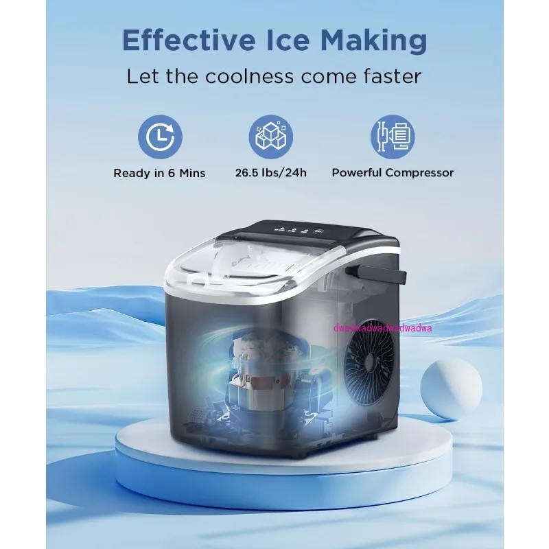 Ice Maker Arbeits platte, tragbare Eismaschine mit Selbst reinigung, 26,5 lbs/24 Stunden, 9 Kugel Eiswürfel in 6 Minuten