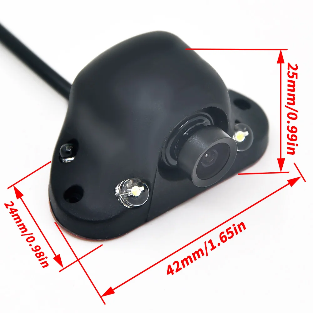미니 CCD CCD 야간 360 도 자동차 후면 카메라, 전면 카메라, 전면 측면 후진 백업 카메라, 2 LED