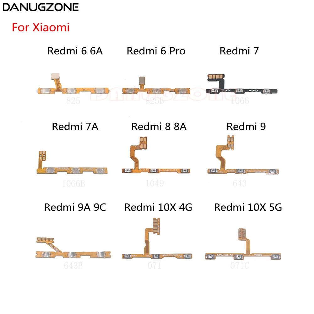 Power Button On / Off Volume Mute Switch Button Flex Cable For Xiaomi Redmi 6 Pro 7 6A 7A 8 8A 9 9C 9A 9C 10X 4G 5G