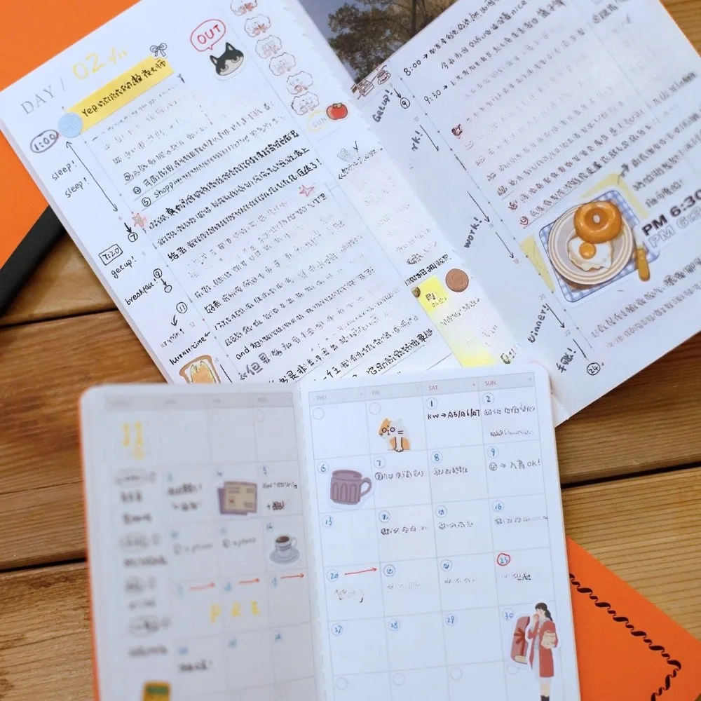 Picture 7: Fromthenon Travelers Notebook Refill Pages Daily Schedule Planner One Page Per Day Time Axis Travelers Journal Diary Notebook