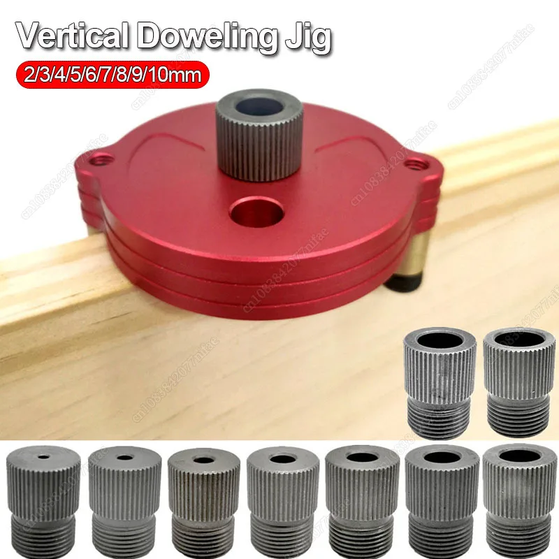 

2-10mm Alloy Dowel Jig Vertical Self-centering Pocket Hole Jig Wood Drilling Guide Locator Template Furniture Jig Carpenter Tool