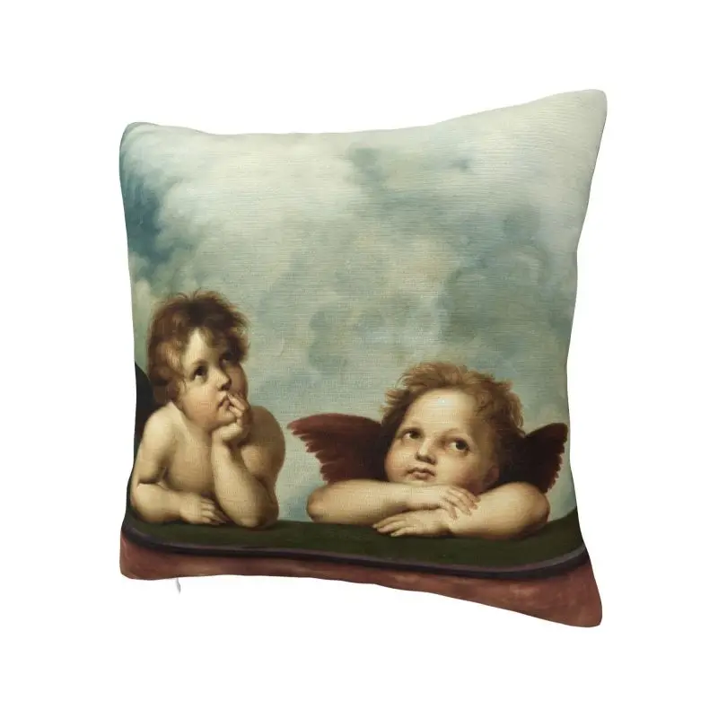 Vintage Aesthetic Renaissance Angels Modern Throw Pillow Covers Bedroom Decoration Cherub Wings Chair Cushion