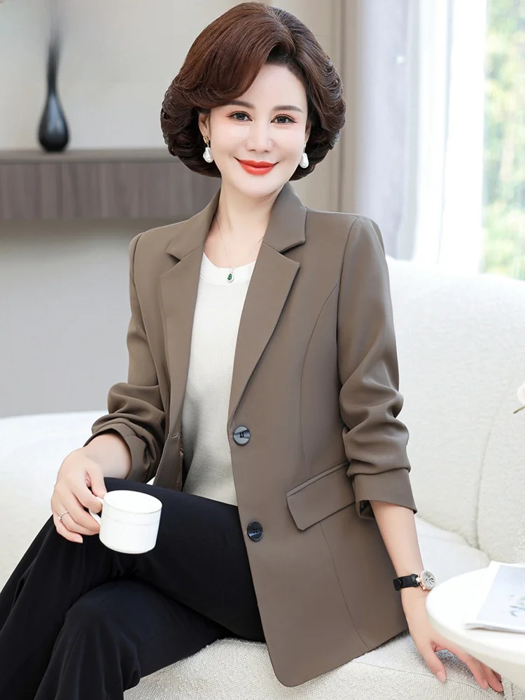 

Модный осенний костюм для молодых мам: новая коллекция 2024 года, прямой пиджак/жакет в корейском стиле для весны и осени