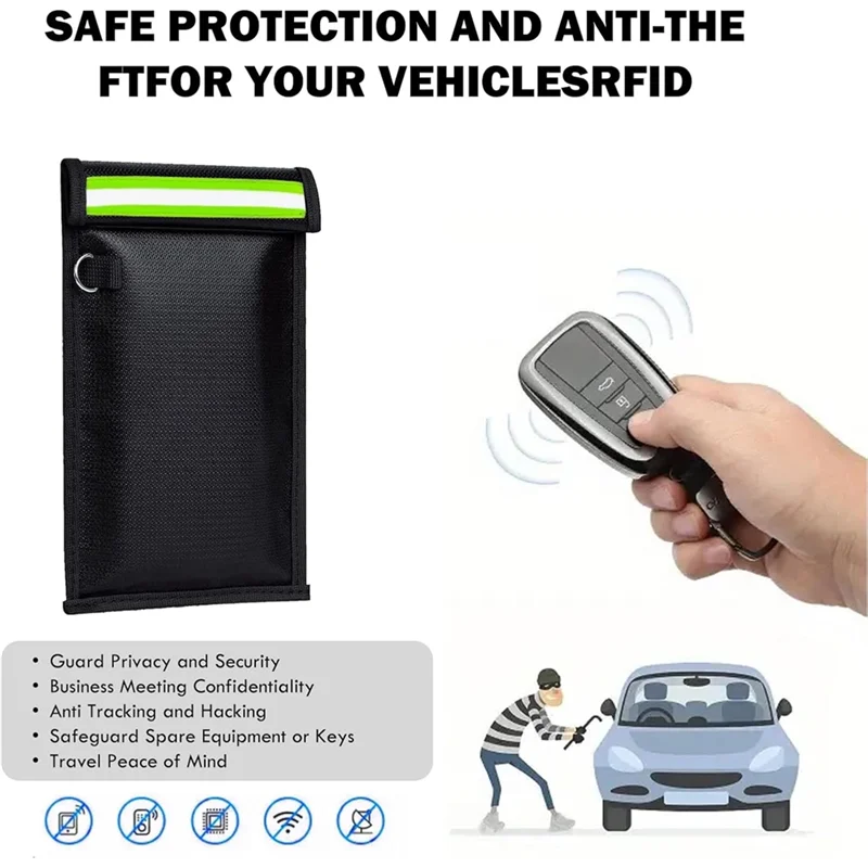 2 Pack Cell Phone And Car Keys Fire And Water Signal Blocking Bag For Total Privacy And Security