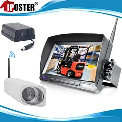 Iposter Digitale Draadloze 7 Inch Split Screen Monitor Vooraanzicht Camera Magnetische Basis Power Bank Voor Vorkheftruck