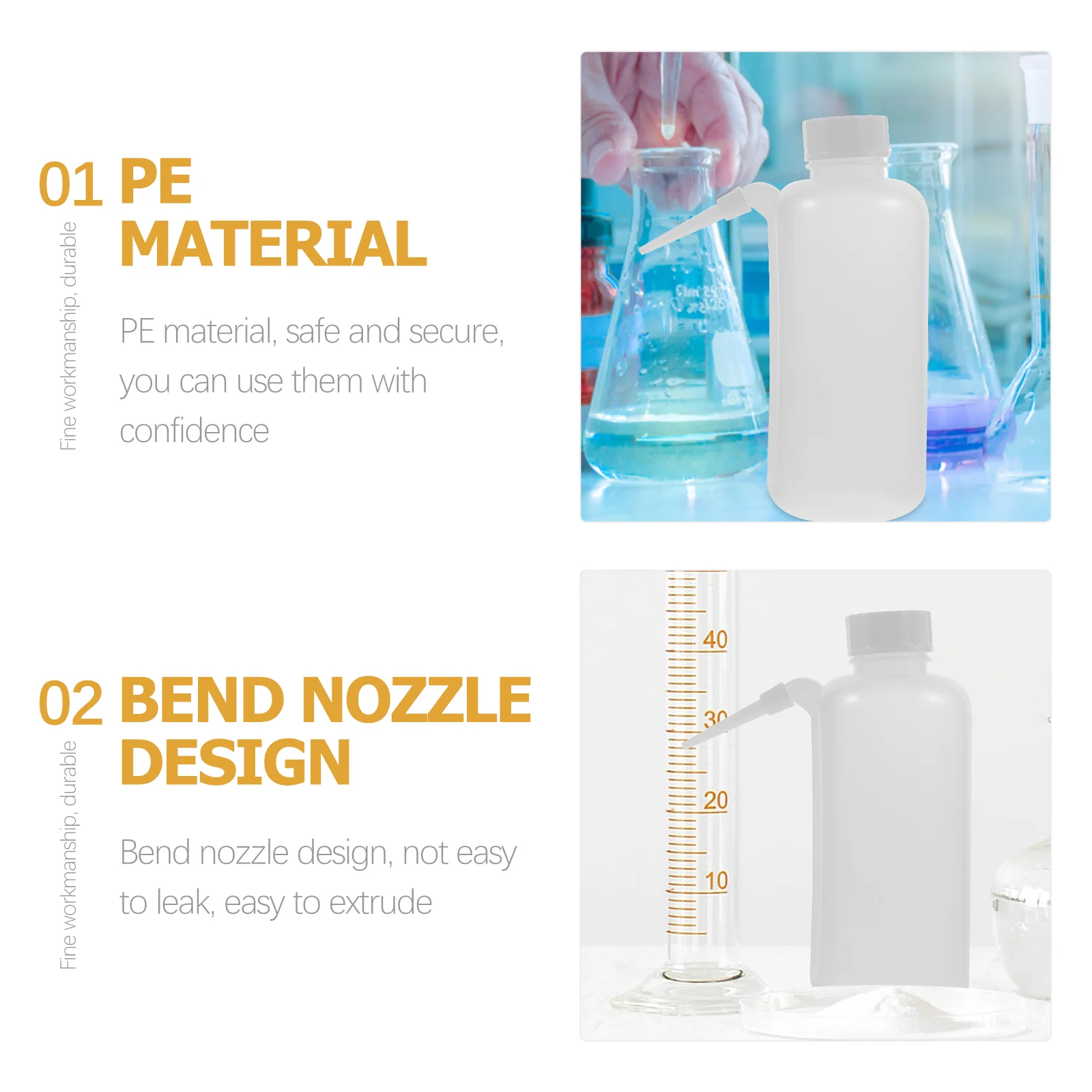 4 Pcs Plastic Wash Bottle PE Squirt Bottles Empty Filling Alcohol Washing Refillable Novel