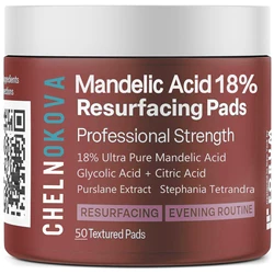 Pads of Mandelic Acid , Mandelic Acid pads, 50 pads in box , VMA AHA , cleanser chemical peel 30 18 percent ordinary exfoliator