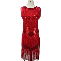 Women 1920s Flapper Evening Party Wedding Bridesmaid Sexy Nightclub Sequins Dance Dress Great Gatsby Cosplay RED Dress