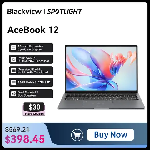 [월드 프리미어] Blackview AceBook 12 Win 11 Pro 노트북 16인치 1920*1200 디스플레이, 인텔 I5-1030NG7 노트북, 16GB 512GB, 5000mAh