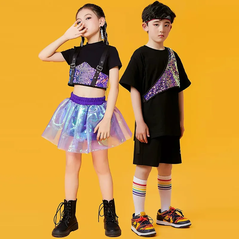 

Jazz Dancing Costumes Summer Girls Hip Hop Catwalk Cheerleading Performance Costumes Girls Dance Costumes Tide